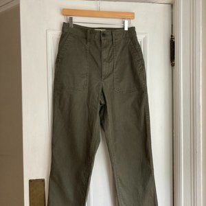 Madewell The Curvy Perfect Vintage Straight Workwear Pants in Capers, Size 28